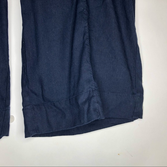J JILL navy blue crop linen wide-leg pants M - p - Picture 5 of 14